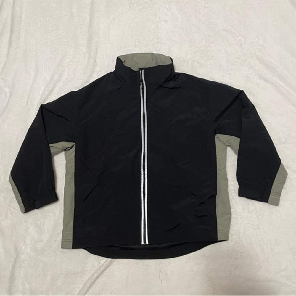 Gap Black Tan Jacket Youth Boys Size XL Hide Away Hood / Many Pockets